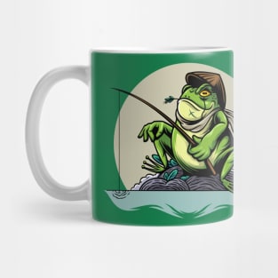 fishing frog illustration Mug